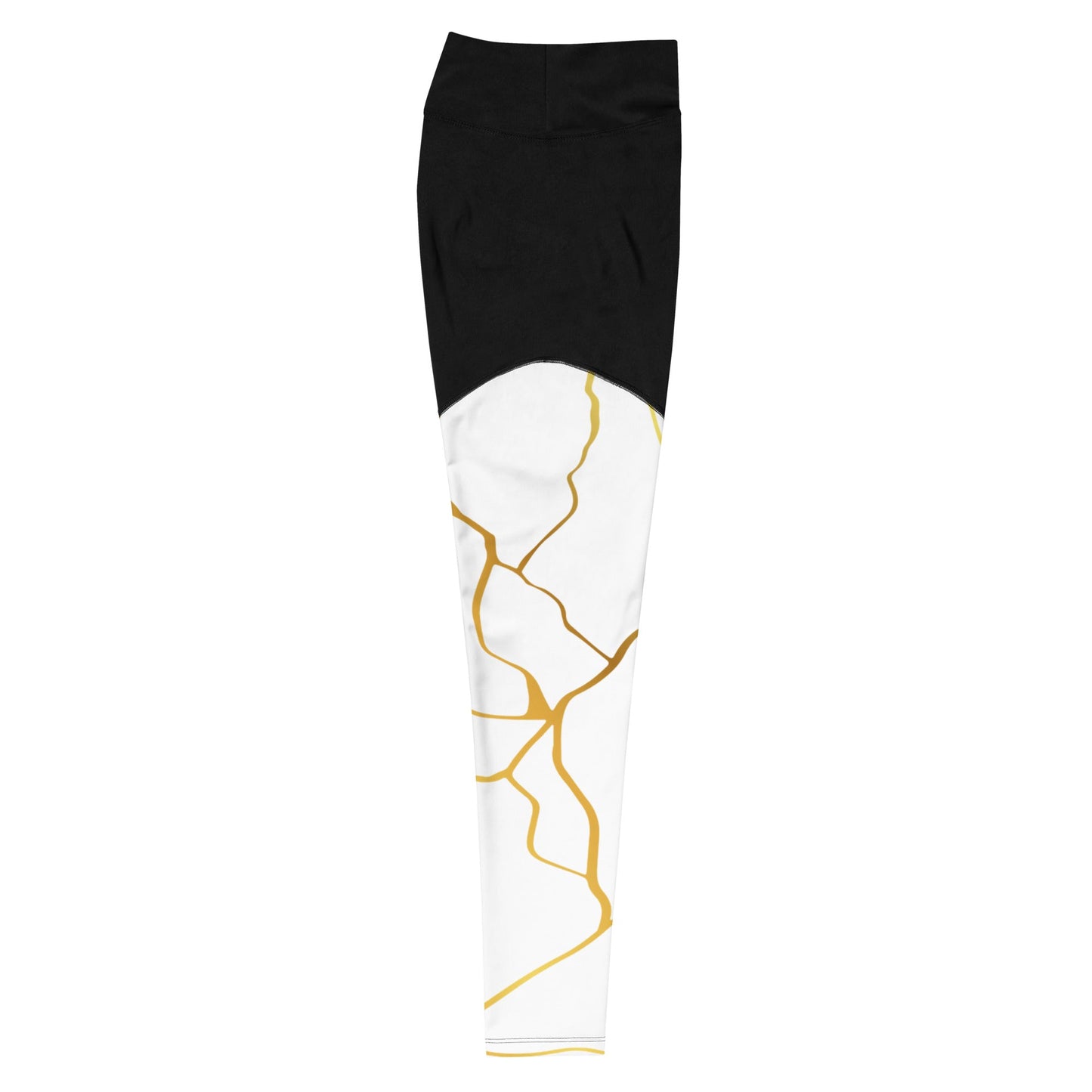 Legging de sport Prestige™ Blanc & Or Filament - Prestige SXM