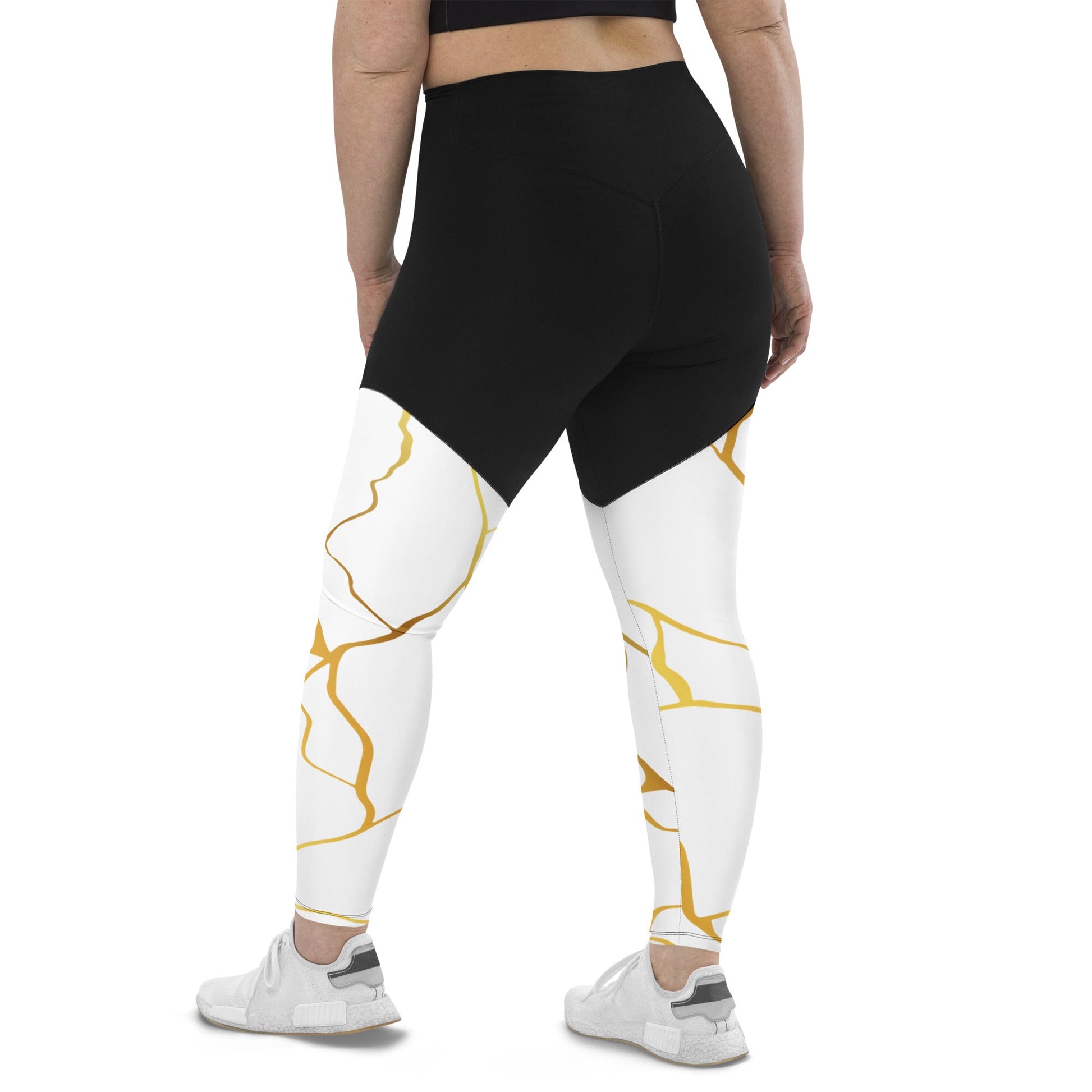 Legging de sport Prestige™ Blanc & Or Filament - Prestige SXM