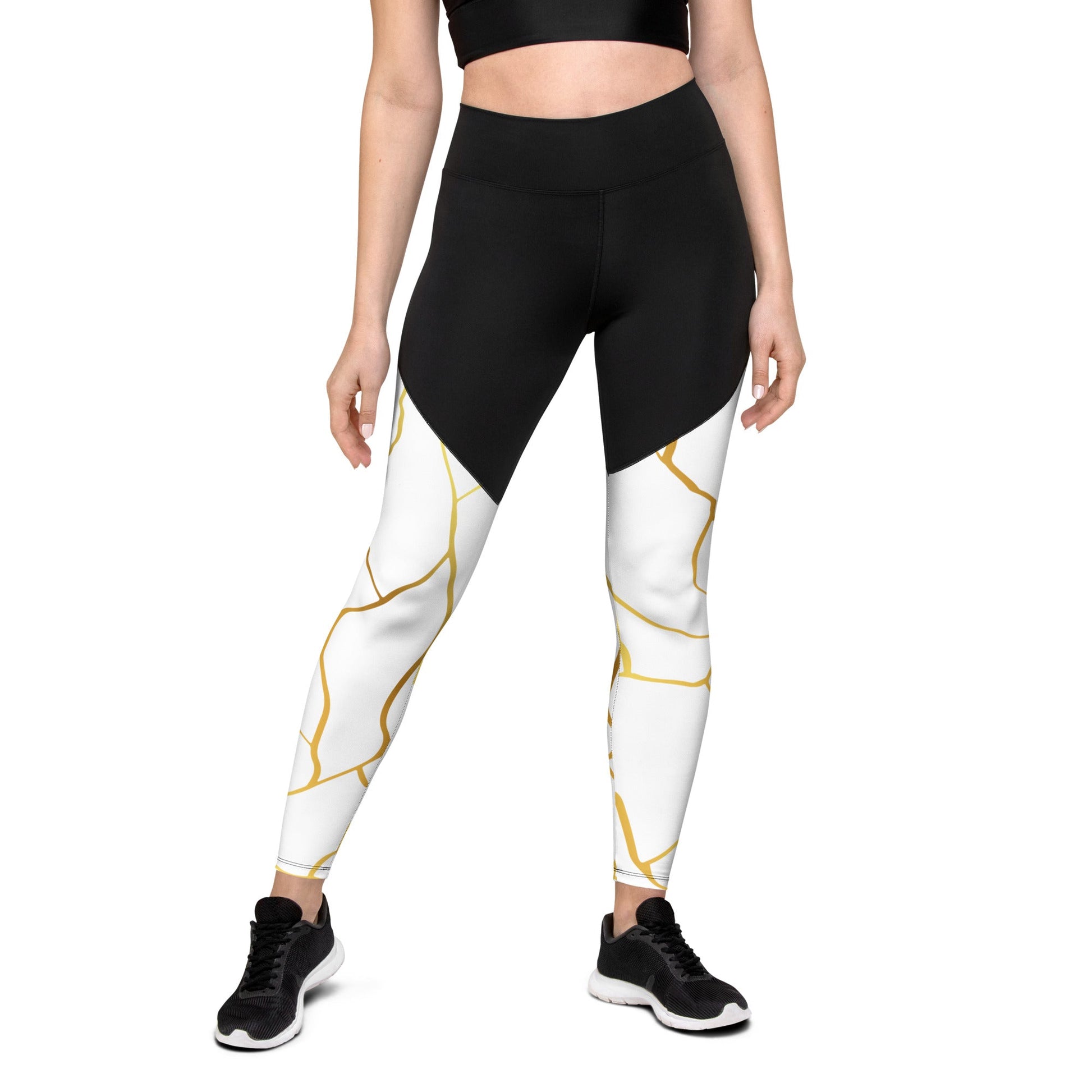 Legging de sport Prestige™ Blanc & Or Filament - Prestige SXM