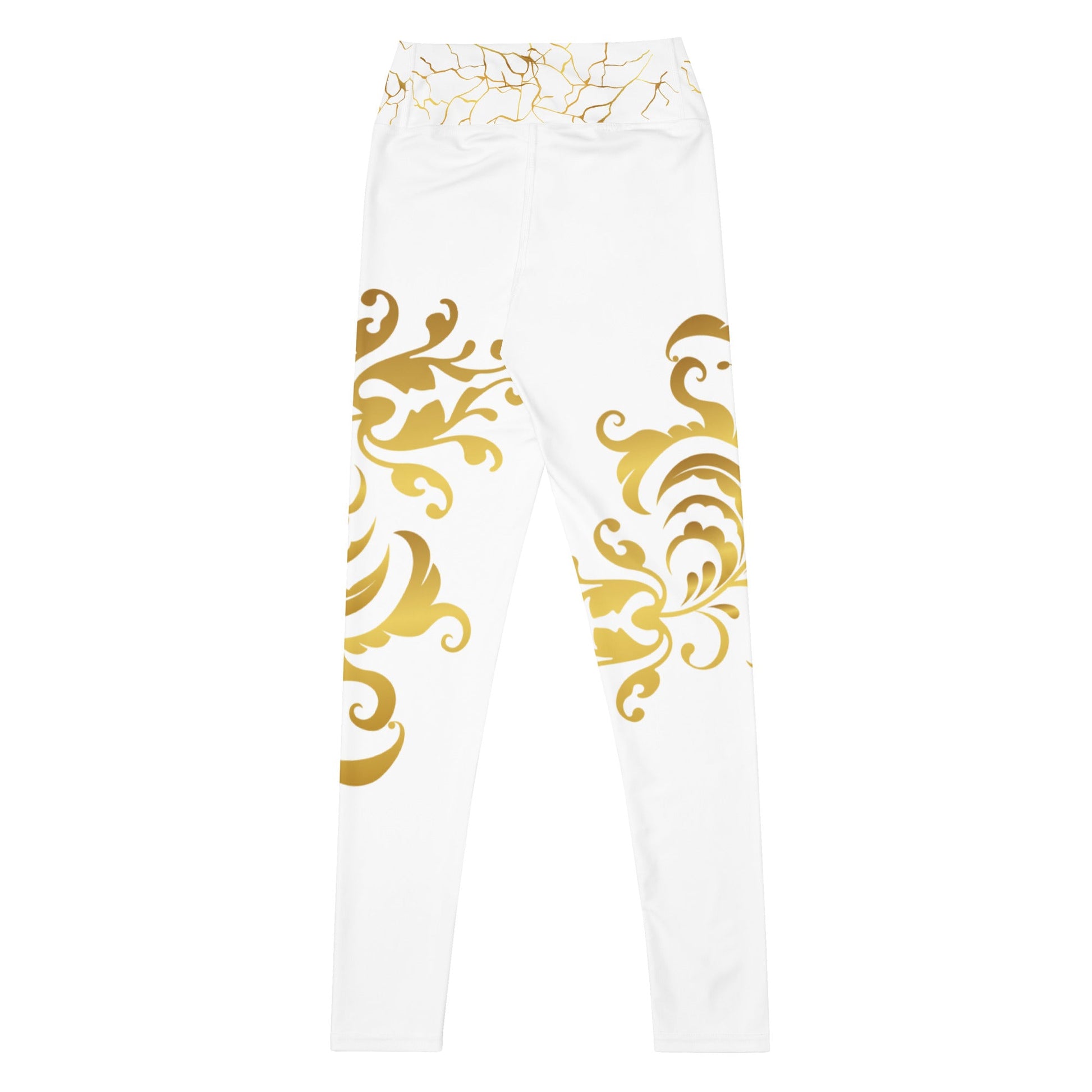 Legging de Yoga Prestige™ Blanc et Or Floraison - Prestige SXM