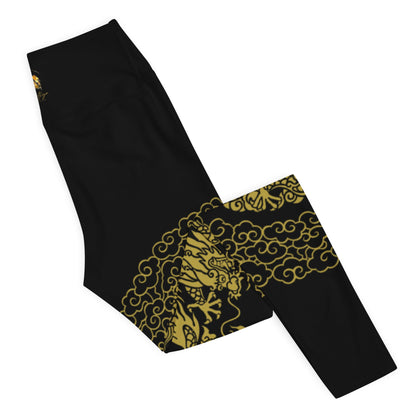 Legging de Yoga Prestige™ Noir et Or Dragon - Prestige SXM