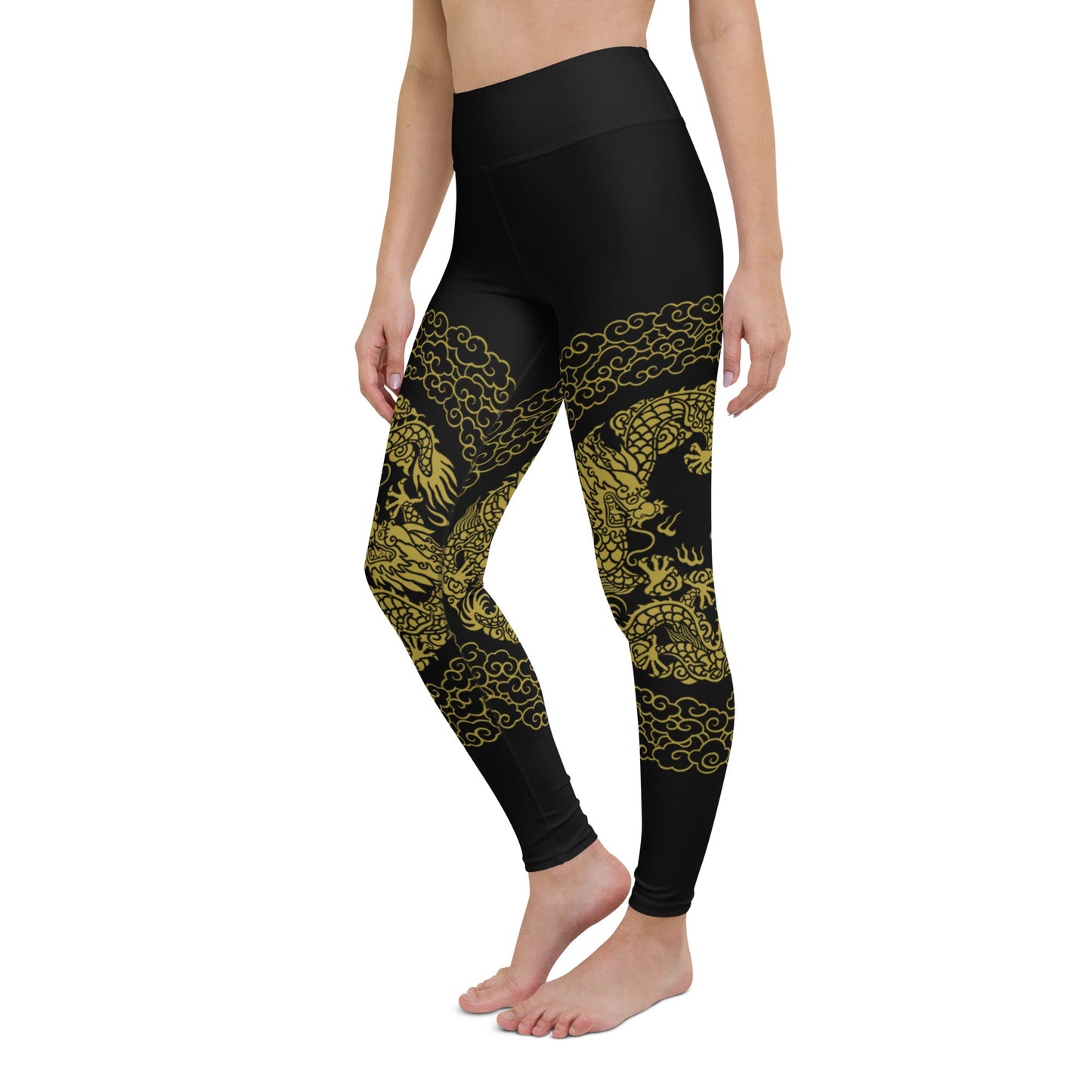 Legging de Yoga Prestige™ Noir et Or Dragon - Prestige SXM