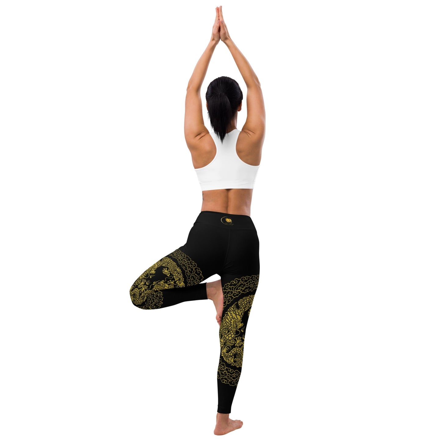 Legging de Yoga Prestige™ Noir et Or Dragon - Prestige SXM