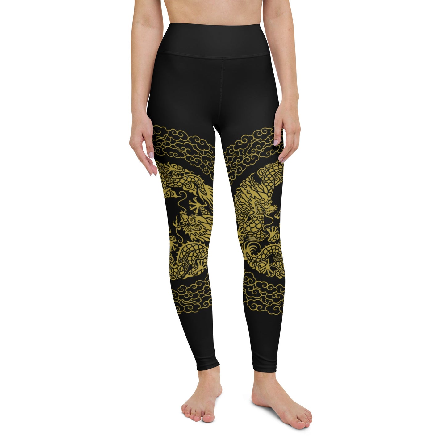 Legging de Yoga Prestige™ Noir et Or Dragon - Prestige SXM