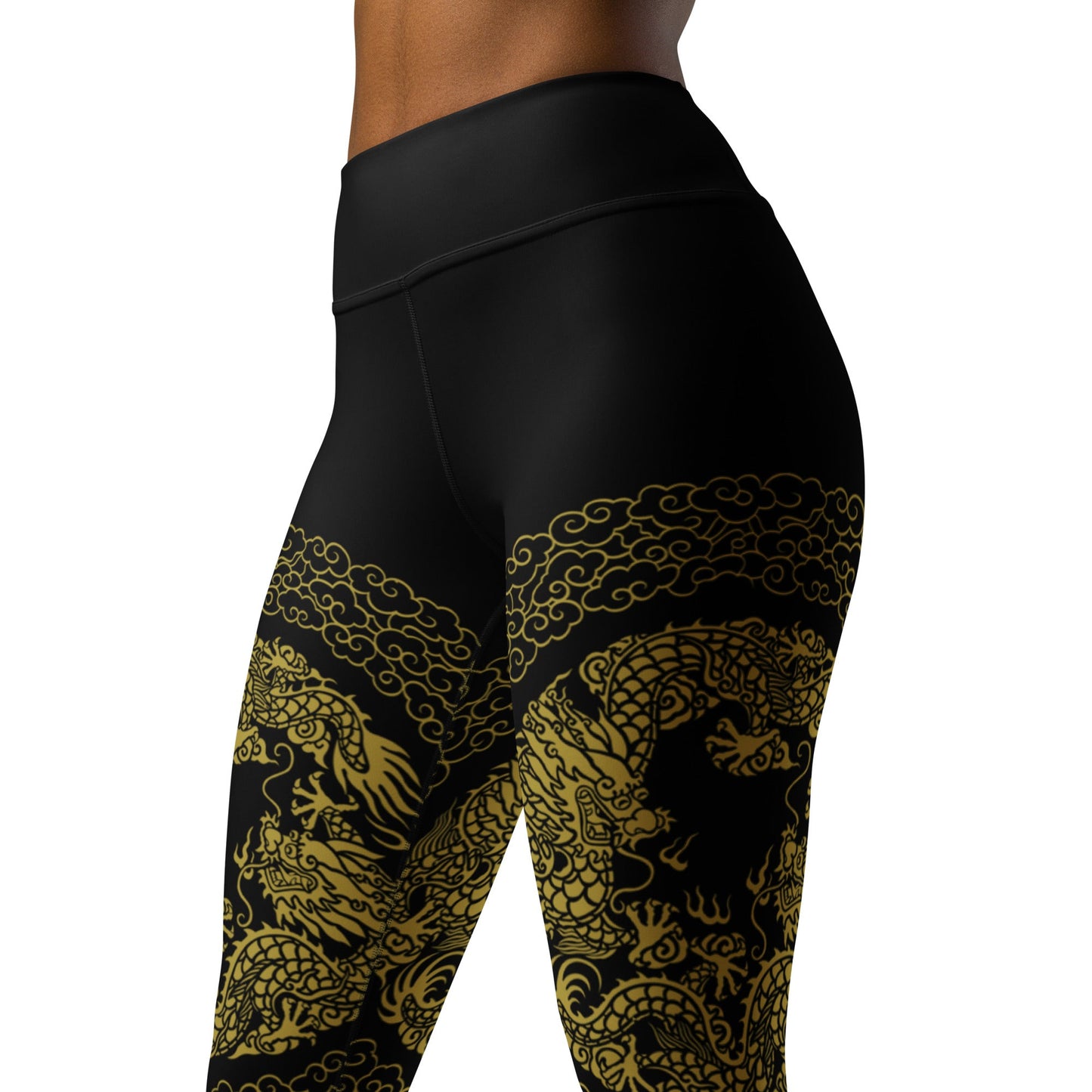 Legging de Yoga Prestige™ Noir et Or Dragon - Prestige SXM