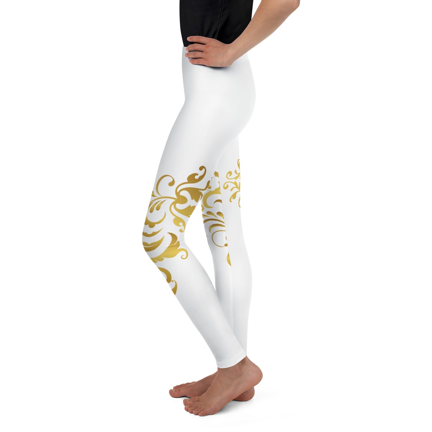 Legging Pour Ado Prestige™ Blanc et Or Floraison - Prestige SXM