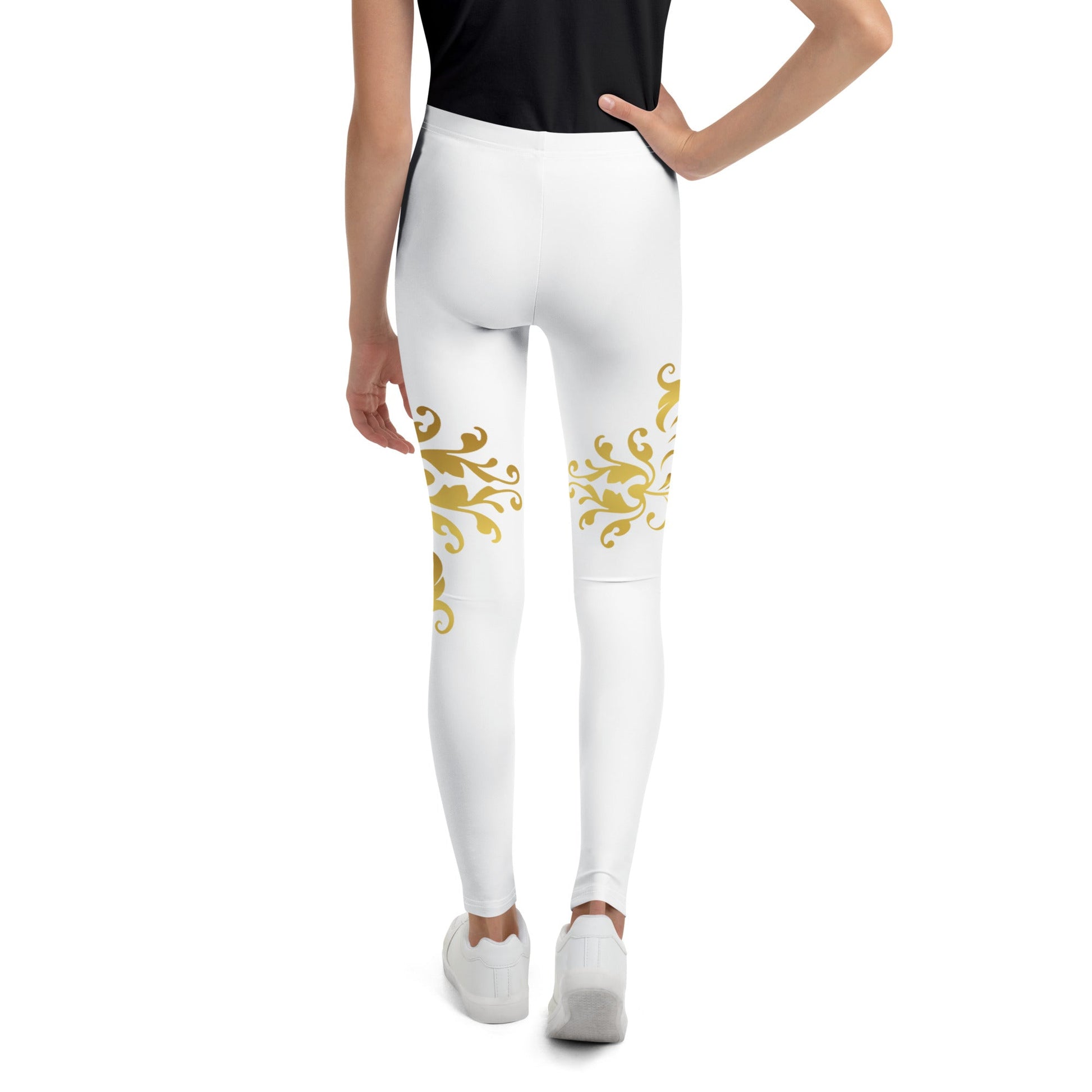 Legging Pour Ado Prestige™ Blanc et Or Floraison - Prestige SXM