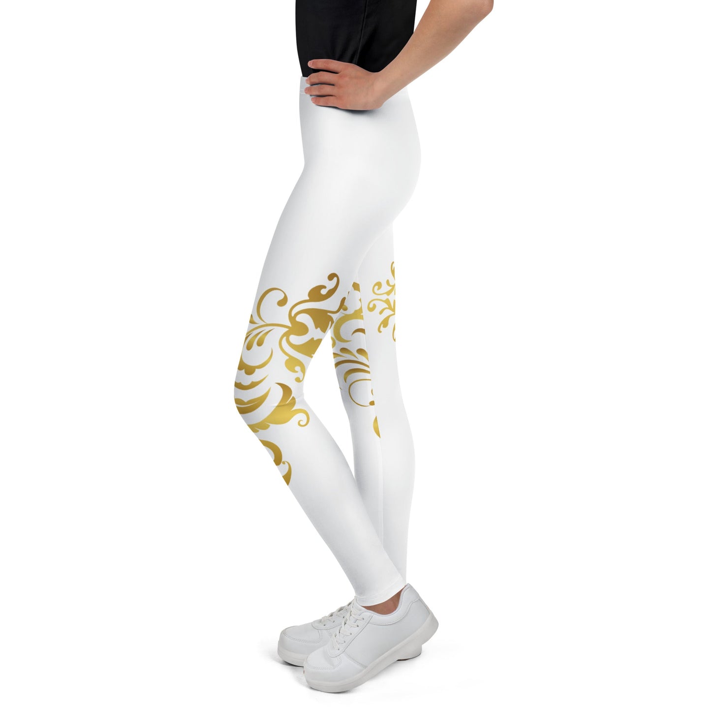 Legging Pour Ado Prestige™ Blanc et Or Floraison - Prestige SXM