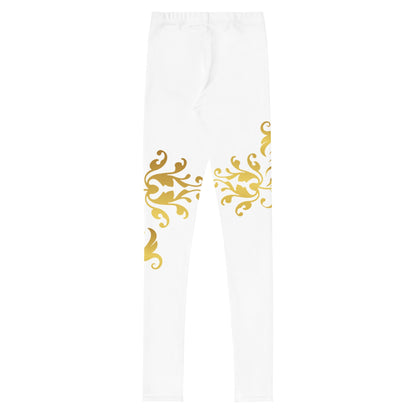 Legging Pour Ado Prestige™ Blanc et Or Floraison - Prestige SXM