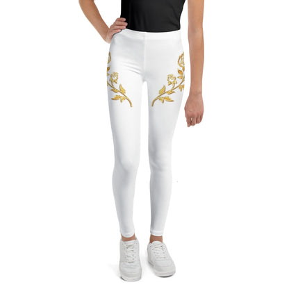 Legging Pour Ado Prestige™ Blanc et Or Petite Fleur - Prestige SXM