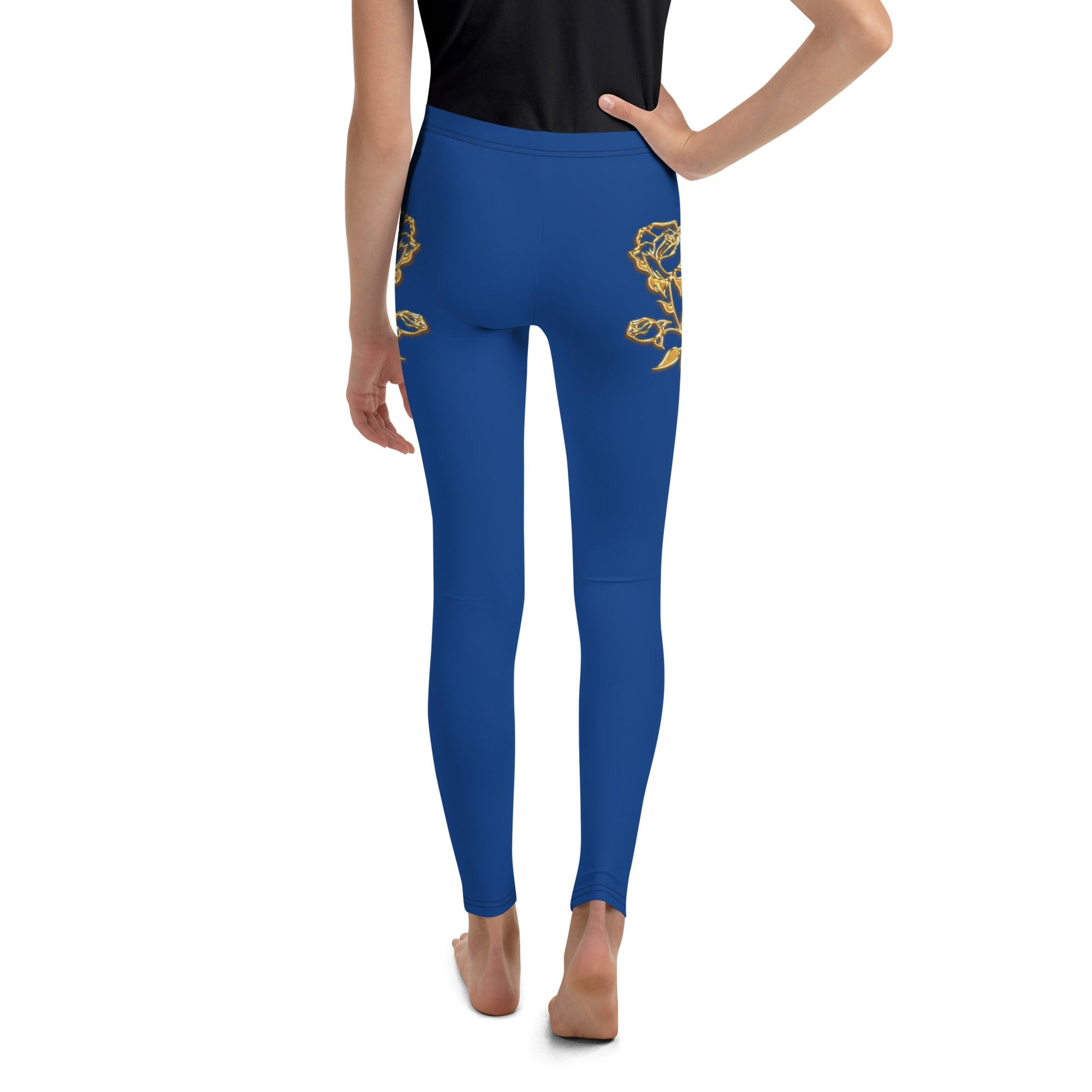 Legging Pour Ado Prestige™ Bleu Royal et Or Petite Fleur - Prestige SXM