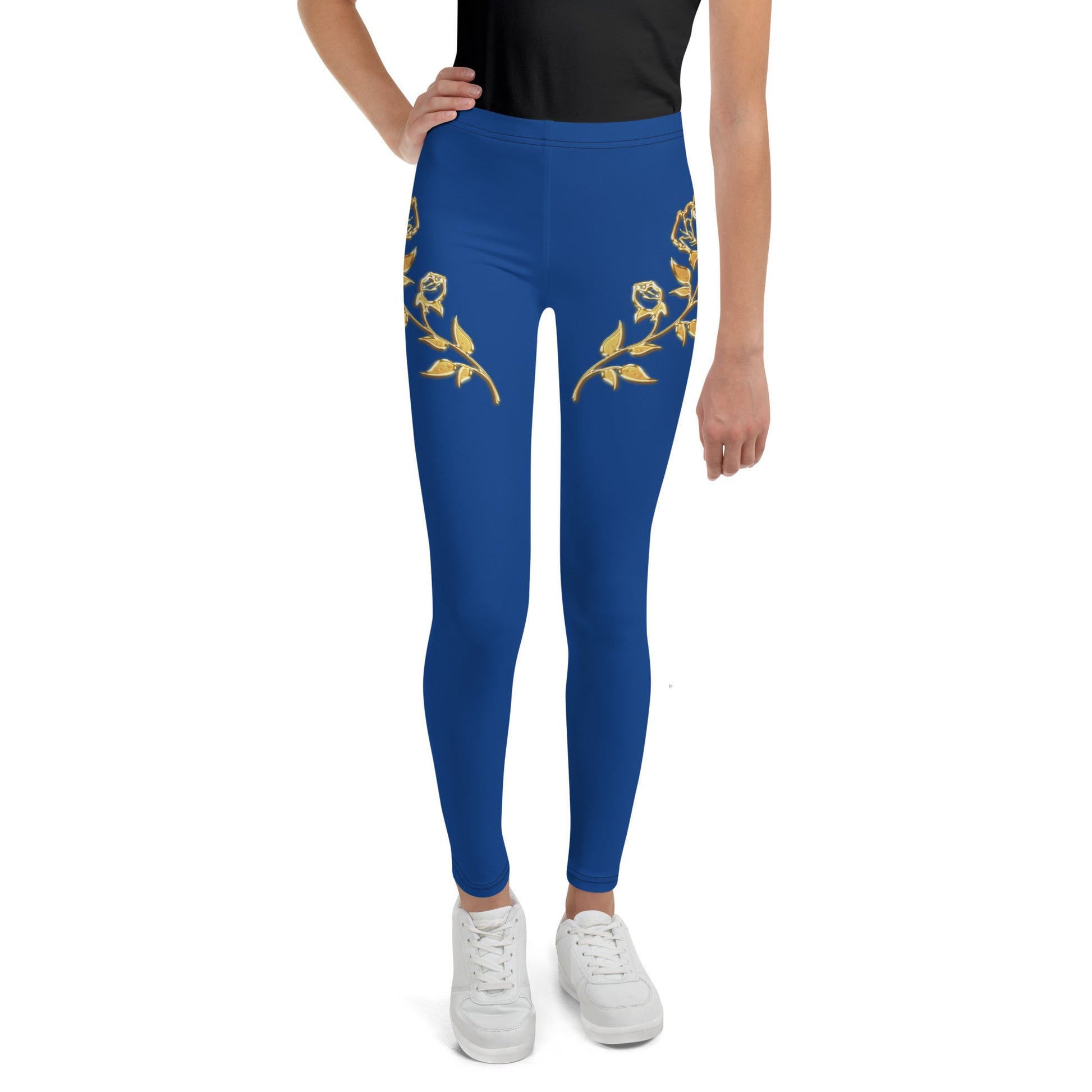 Legging Pour Ado Prestige™ Bleu Royal et Or Petite Fleur - Prestige SXM