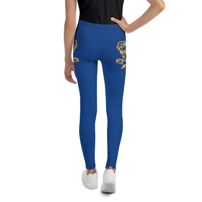 Legging Pour Ado Prestige™ Bleu Royal et Or Petite Fleur - Prestige SXM