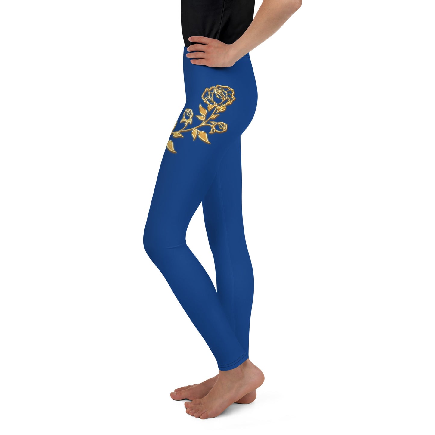 Legging Pour Ado Prestige™ Bleu Royal et Or Petite Fleur - Prestige SXM