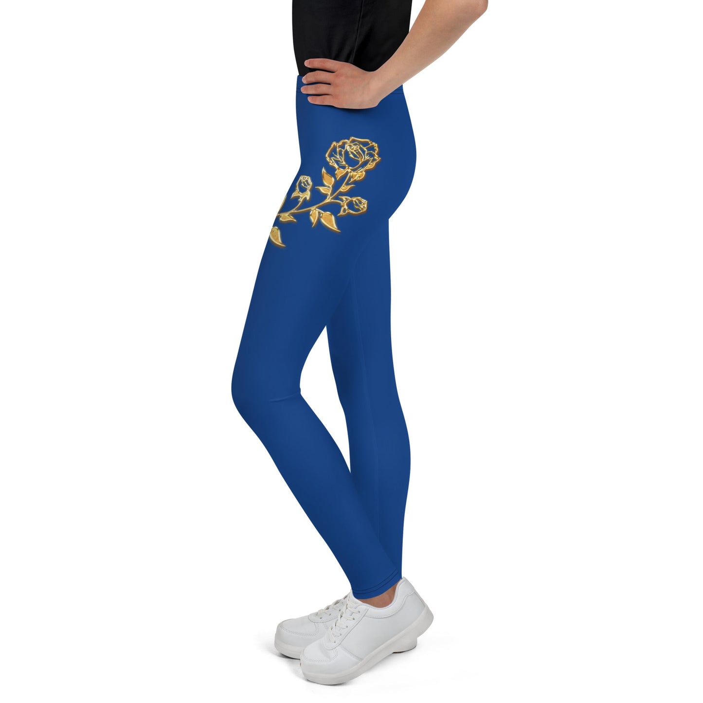 Legging Pour Ado Prestige™ Bleu Royal et Or Petite Fleur - Prestige SXM