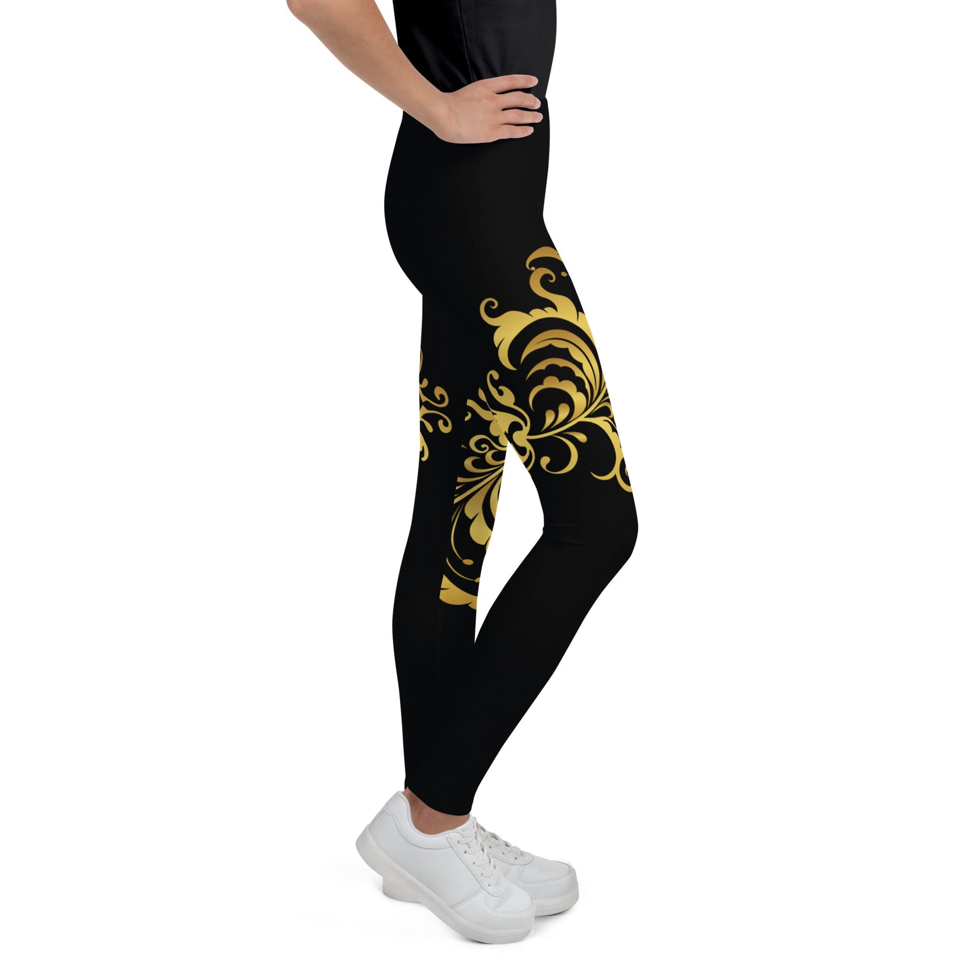 Legging Pour Ado Prestige™ Noir et Or Floraison - Prestige SXM