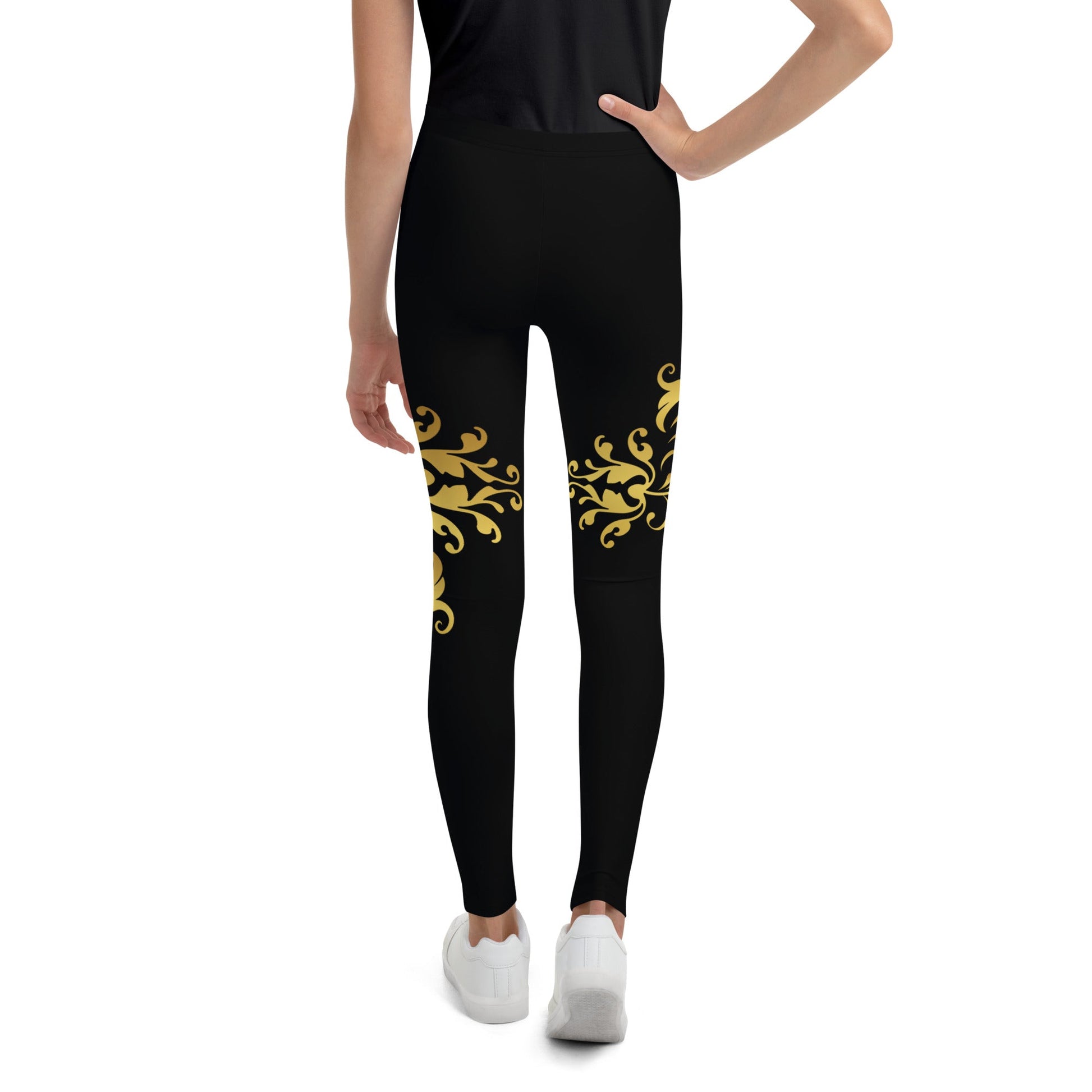 Legging Pour Ado Prestige™ Noir et Or Floraison - Prestige SXM