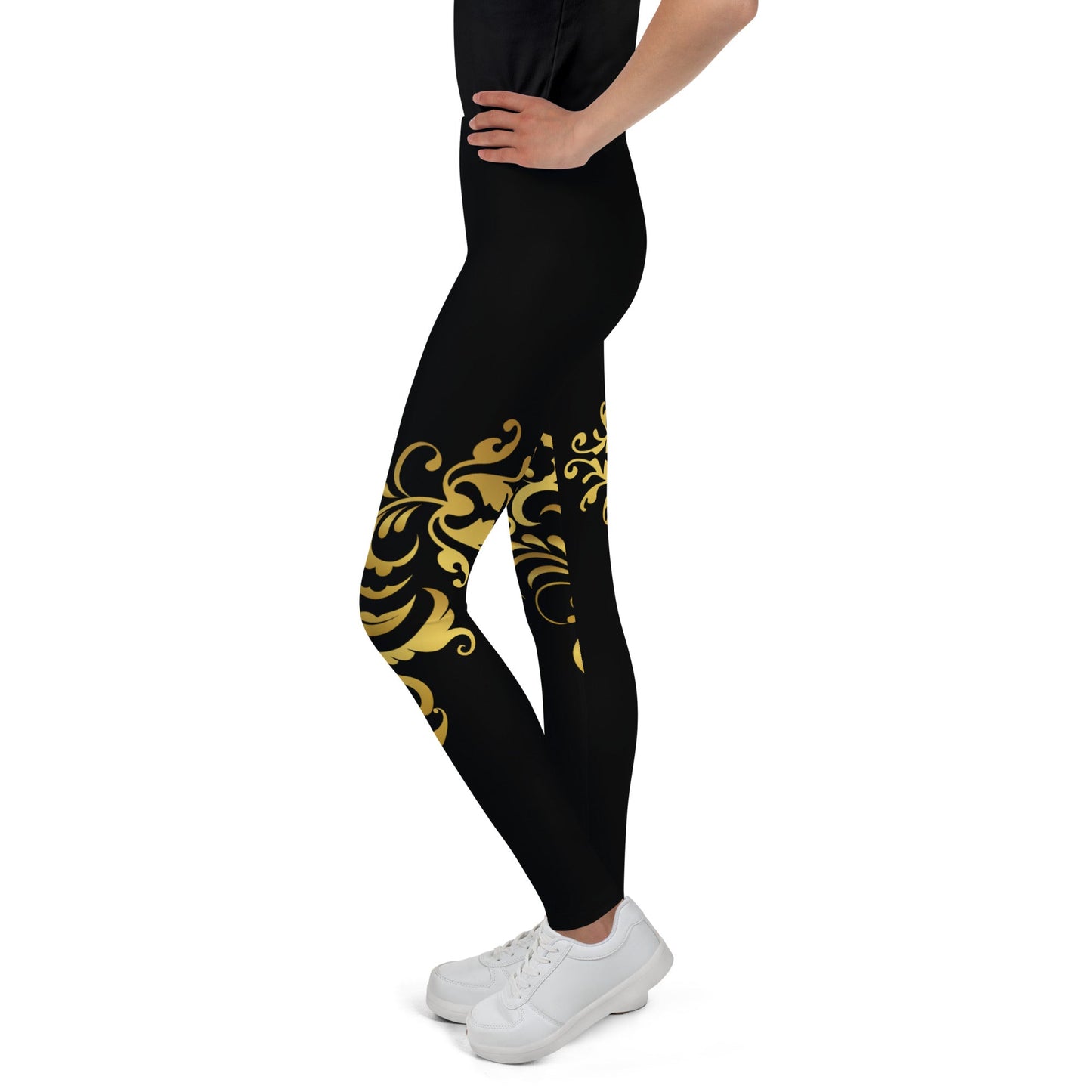 Legging Pour Ado Prestige™ Noir et Or Floraison - Prestige SXM