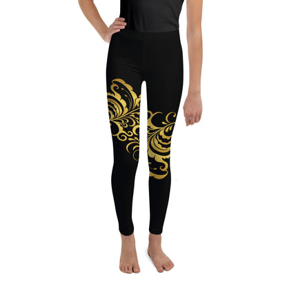 Legging Pour Ado Prestige™ Noir et Or Floraison - Prestige SXM