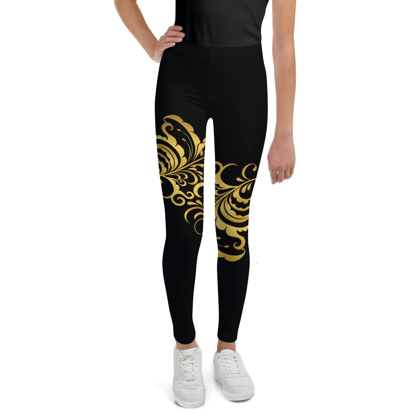 Legging Pour Ado Prestige™ Noir et Or Floraison - Prestige SXM