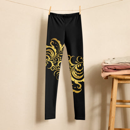 Legging Pour Ado Prestige™ Noir et Or Floraison - Prestige SXM