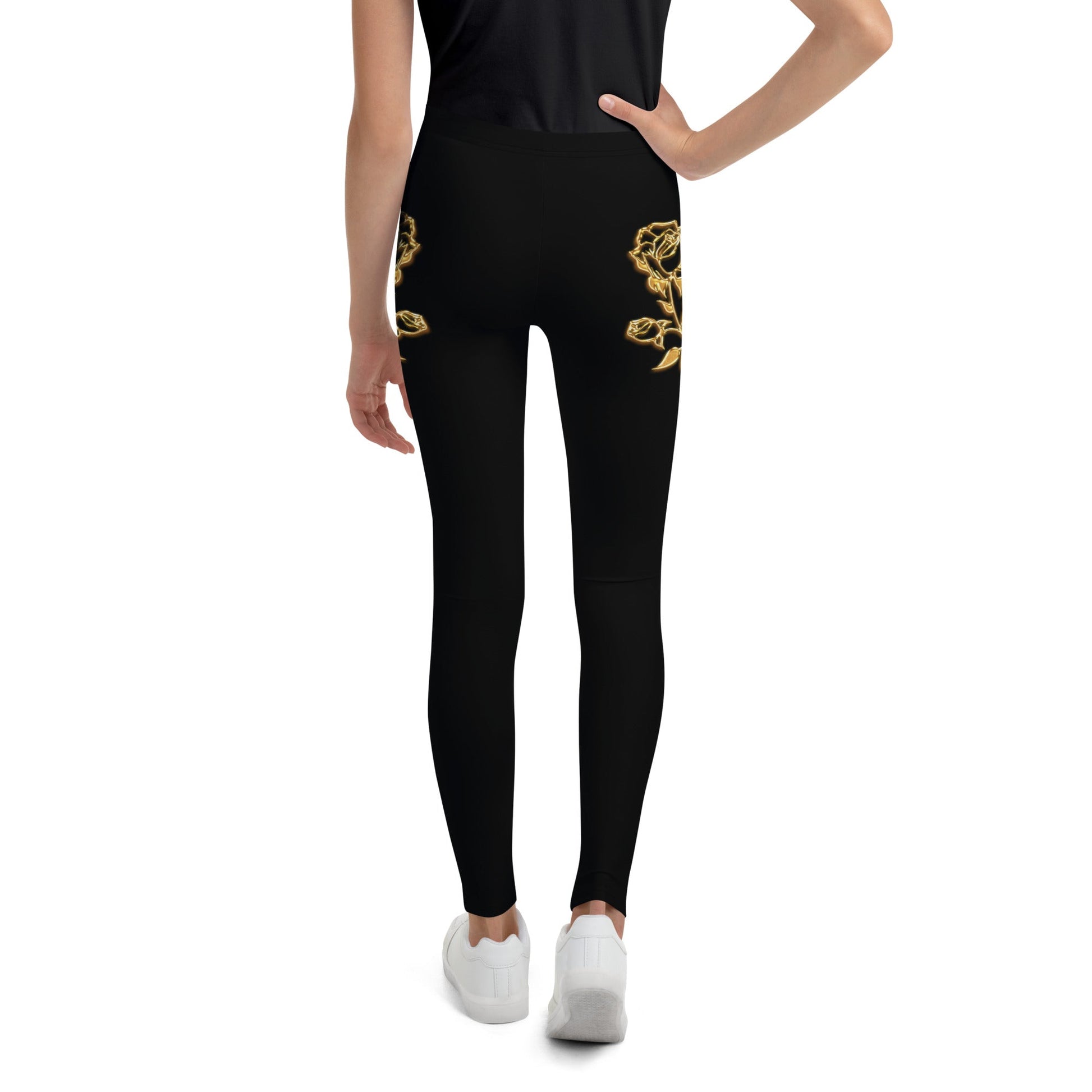 Legging Pour Ado Prestige™ Noir et Or Petite Fleur - Prestige SXM