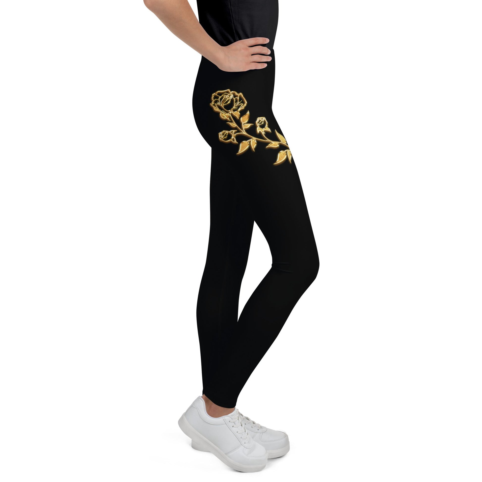 Legging Pour Ado Prestige™ Noir et Or Petite Fleur - Prestige SXM