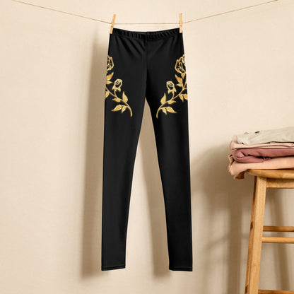 Legging Pour Ado Prestige™ Noir et Or Petite Fleur - Prestige SXM