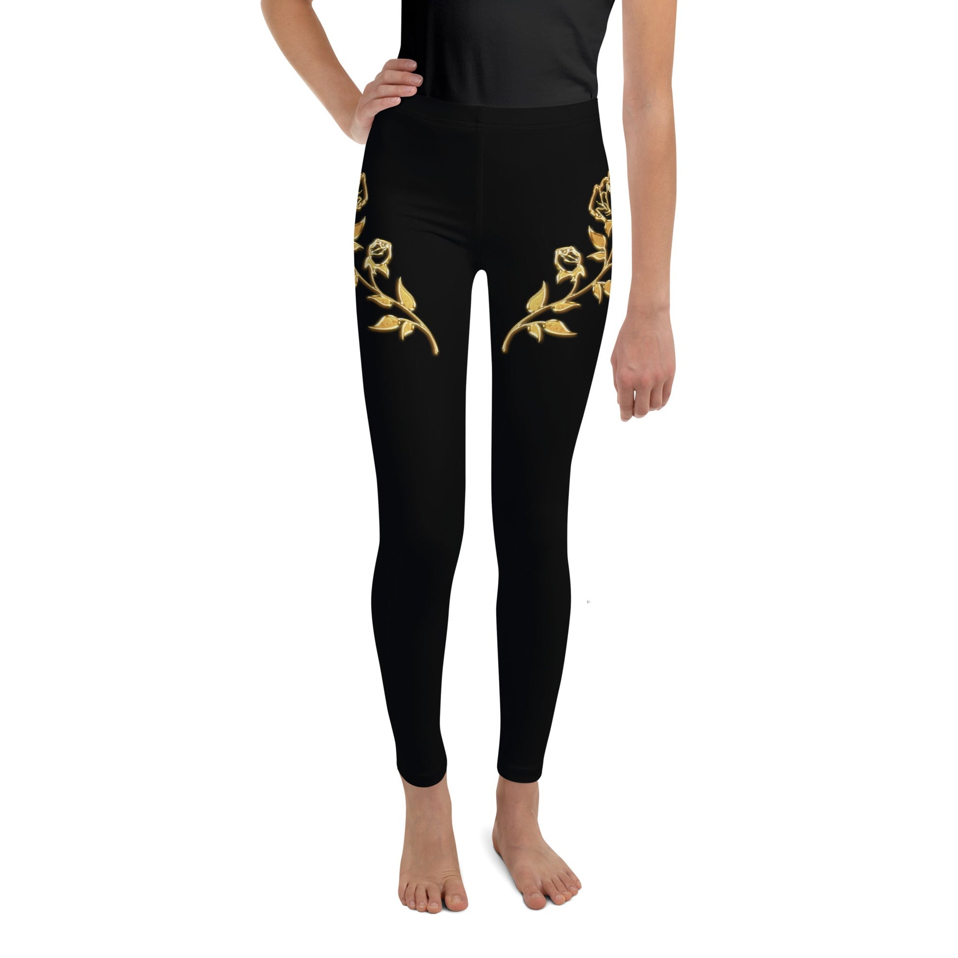 Legging Pour Ado Prestige™ Noir et Or Petite Fleur - Prestige SXM