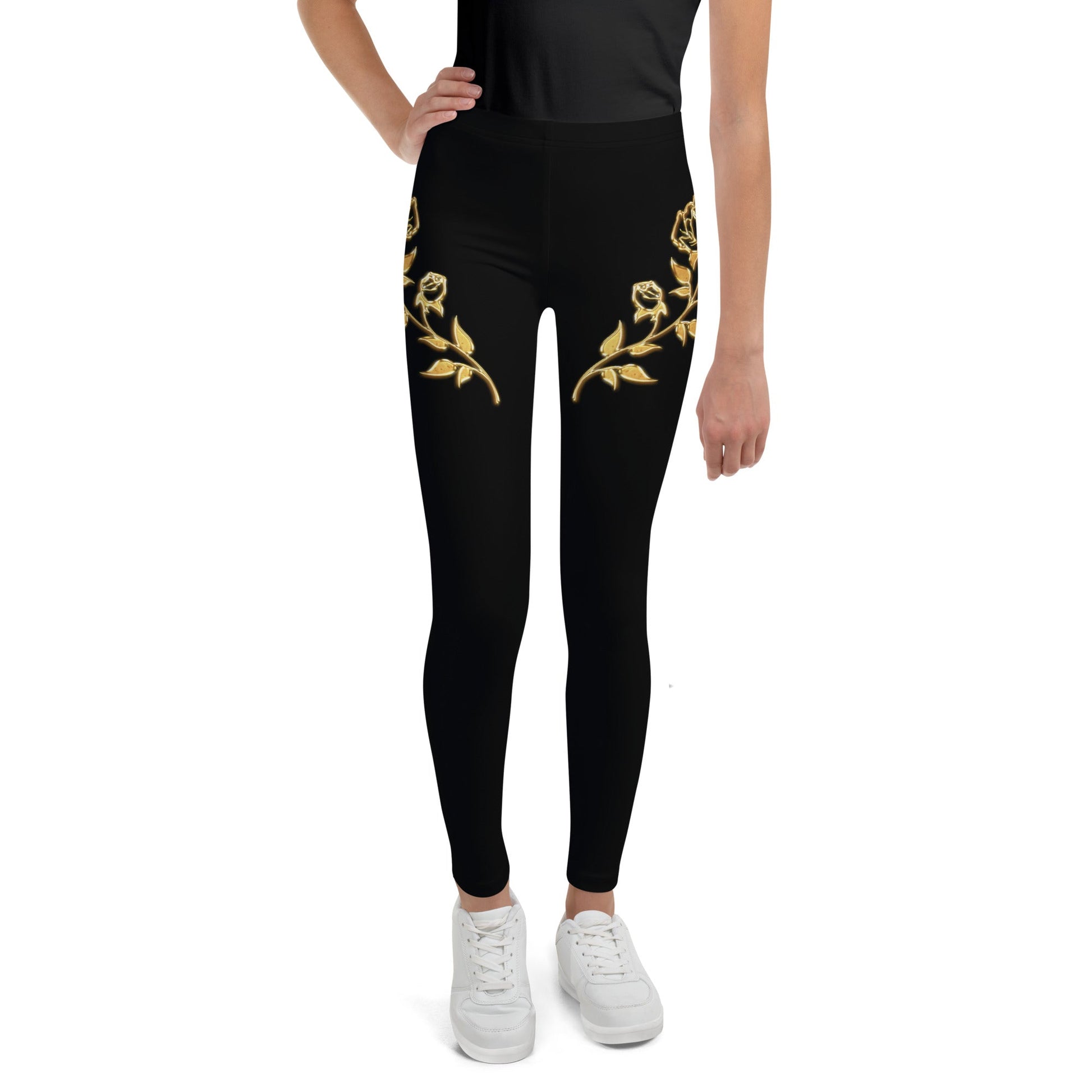 Legging Pour Ado Prestige™ Noir et Or Petite Fleur - Prestige SXM