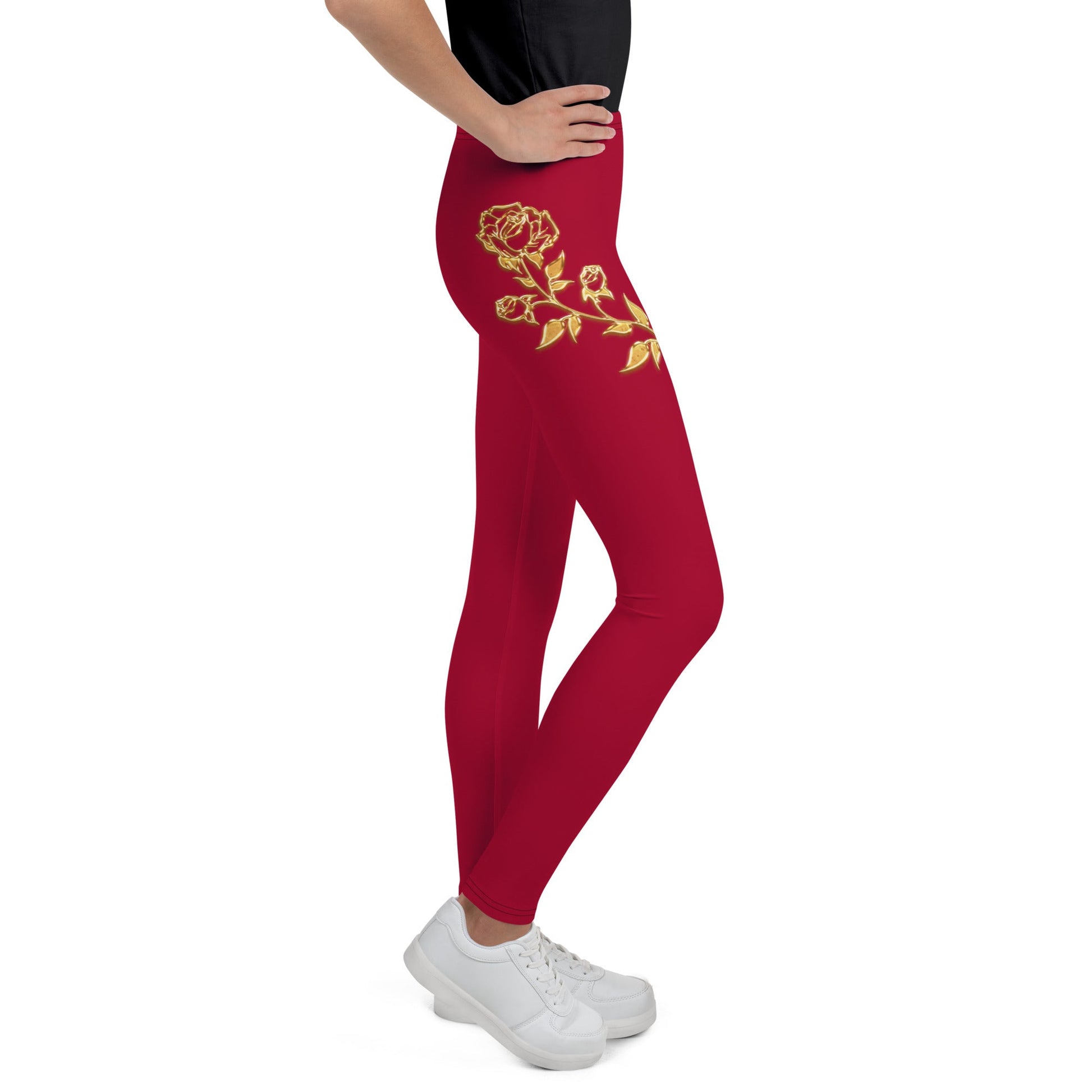 Legging Pour Ado Prestige™ Vin et Or Petite Fleur - Prestige SXM