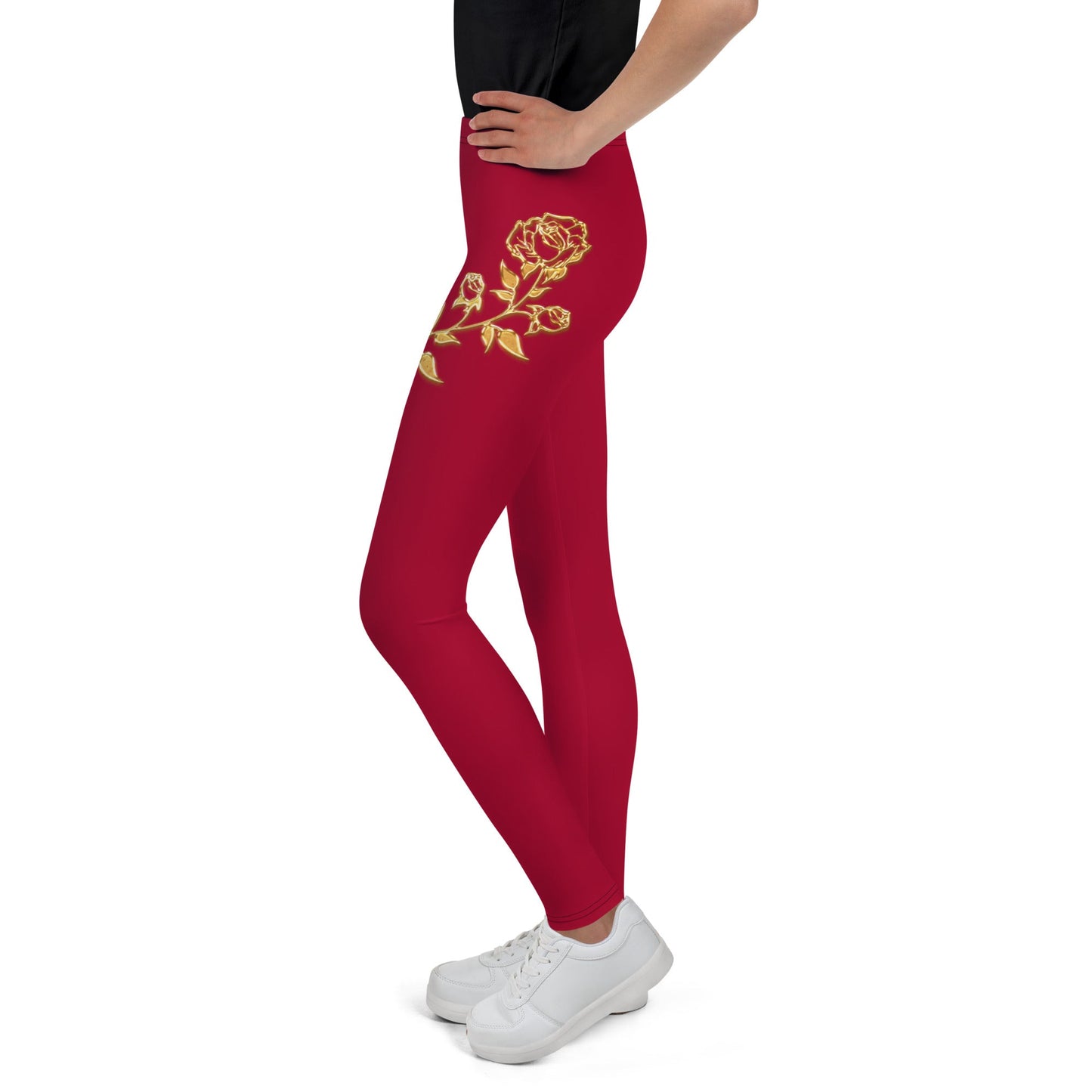 Legging Pour Ado Prestige™ Vin et Or Petite Fleur - Prestige SXM