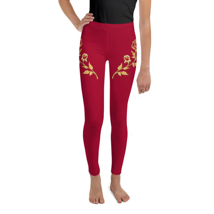 Legging Pour Ado Prestige™ Vin et Or Petite Fleur - Prestige SXM