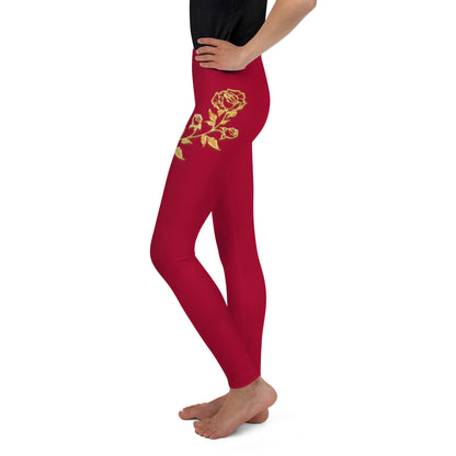 Legging Pour Ado Prestige™ Vin et Or Petite Fleur - Prestige SXM