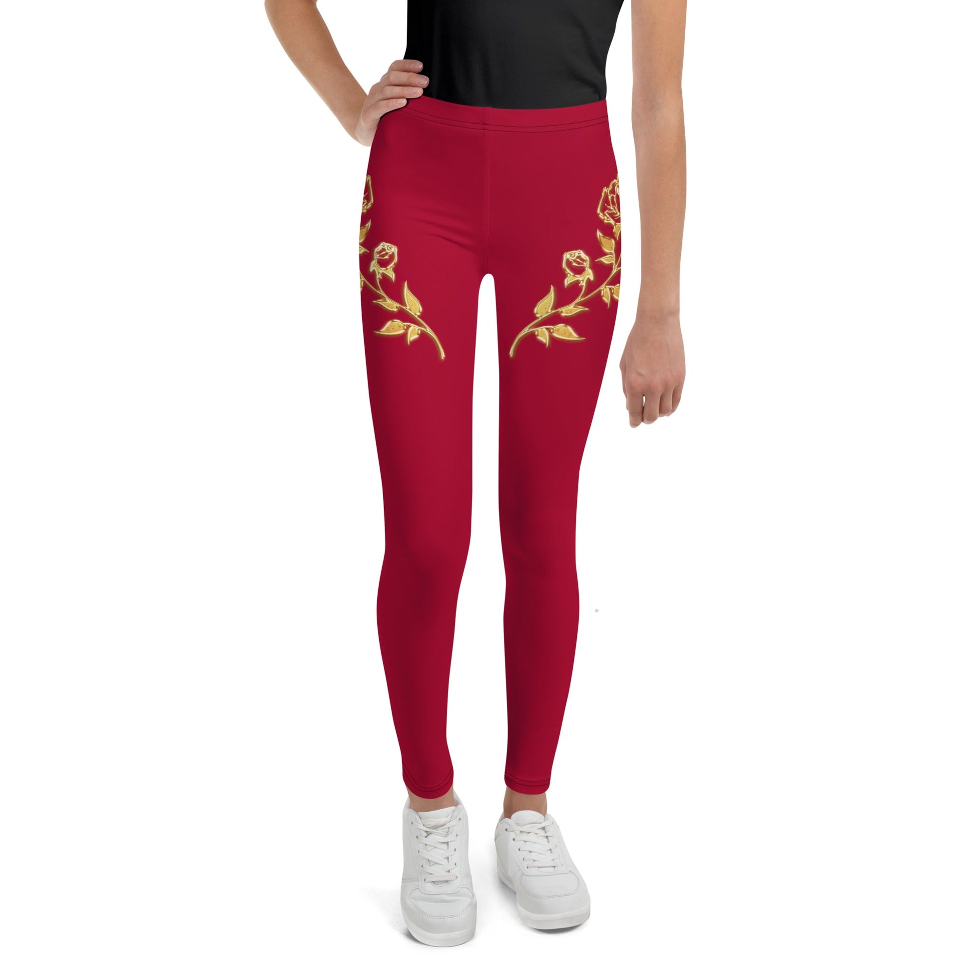 Legging Pour Ado Prestige™ Vin et Or Petite Fleur - Prestige SXM