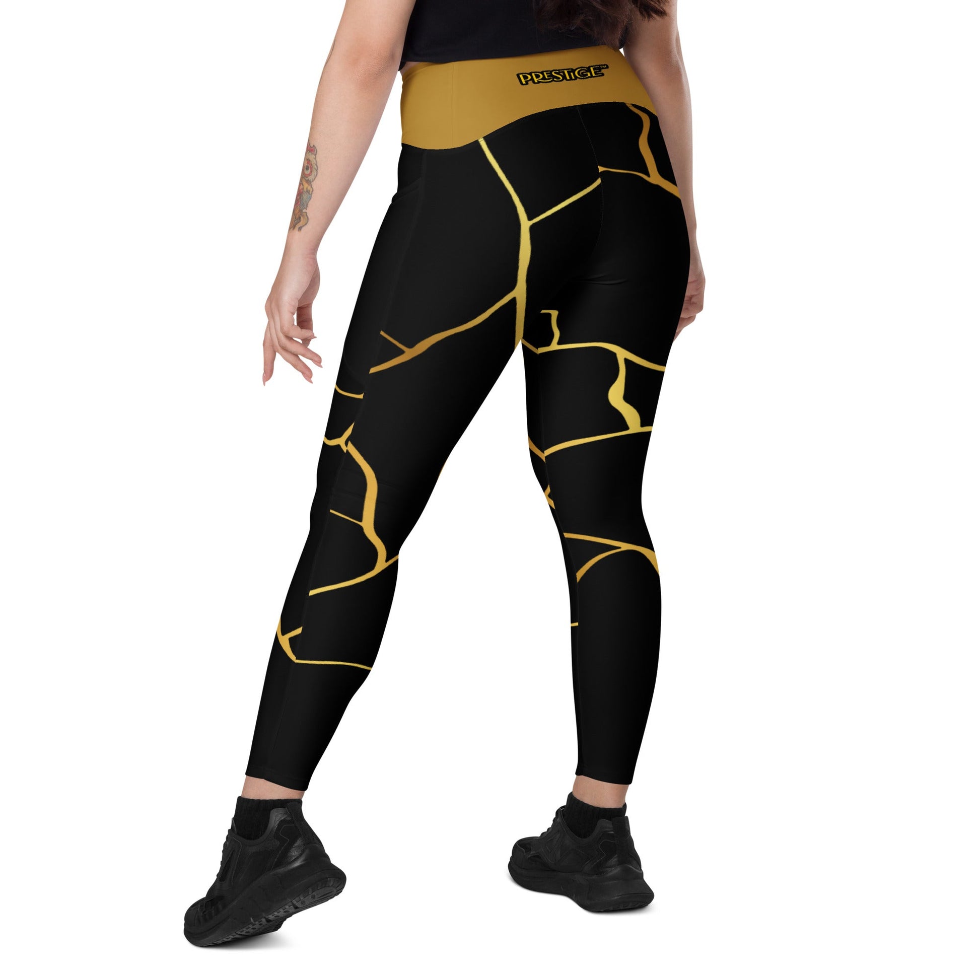 Leggings avec poches Prestige™ Noir/Or et Or Filament - Prestige SXM