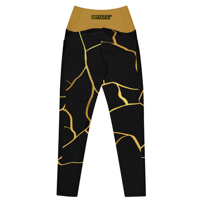 Leggings avec poches Prestige™ Noir/Or et Or Filament - Prestige SXM