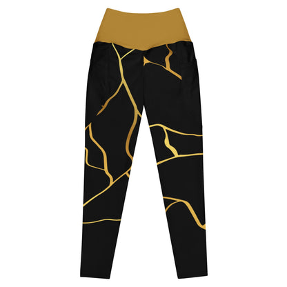 Leggings avec poches Prestige™ Noir/Or et Or Filament - Prestige SXM