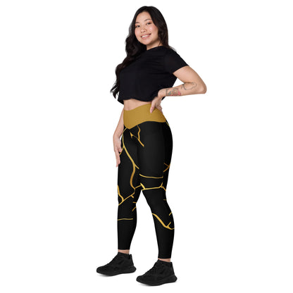 Leggings avec poches Prestige™ Noir/Or et Or Filament - Prestige SXM