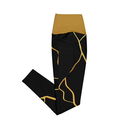 Leggings avec poches Prestige™ Noir/Or et Or Filament - Prestige SXM