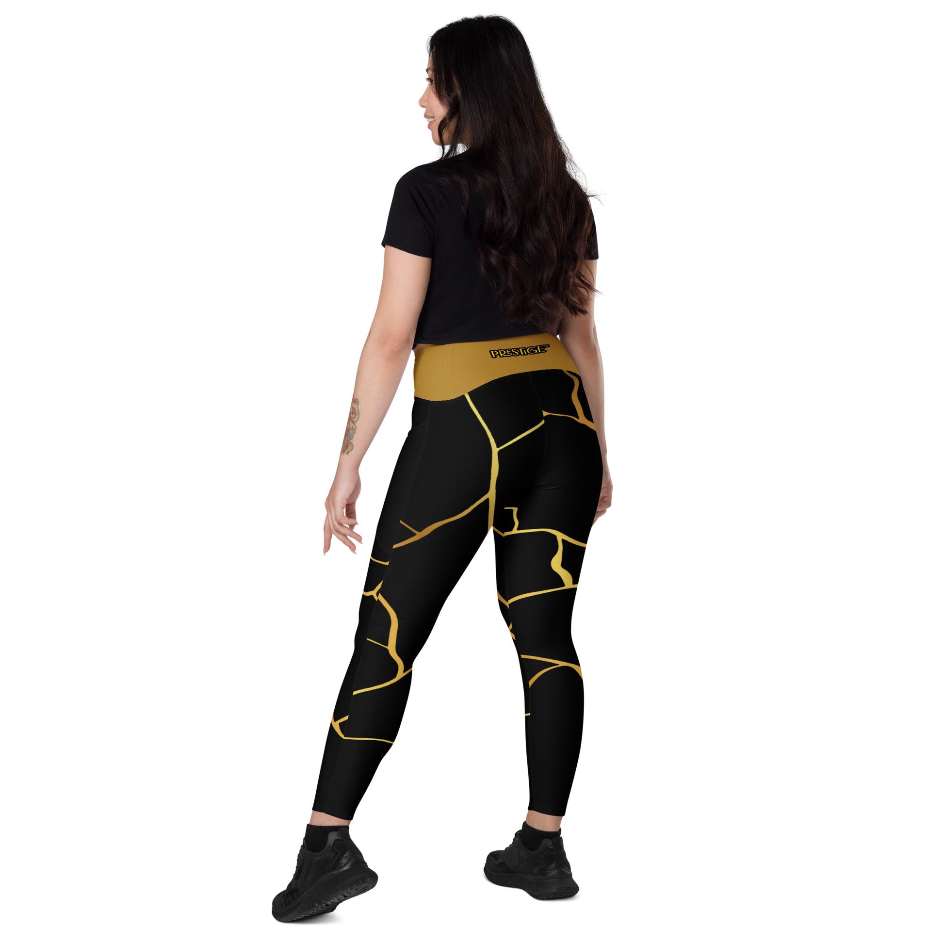 Leggings avec poches Prestige™ Noir/Or et Or Filament - Prestige SXM