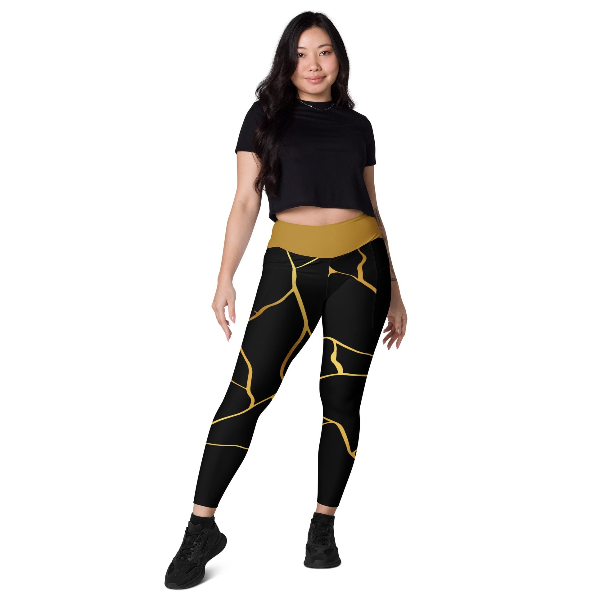 Leggings avec poches Prestige™ Noir/Or et Or Filament - Prestige SXM