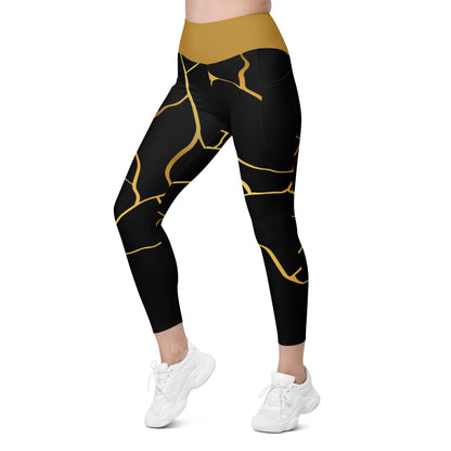 Leggings avec poches Prestige™ Noir/Or et Or Filament - Prestige SXM