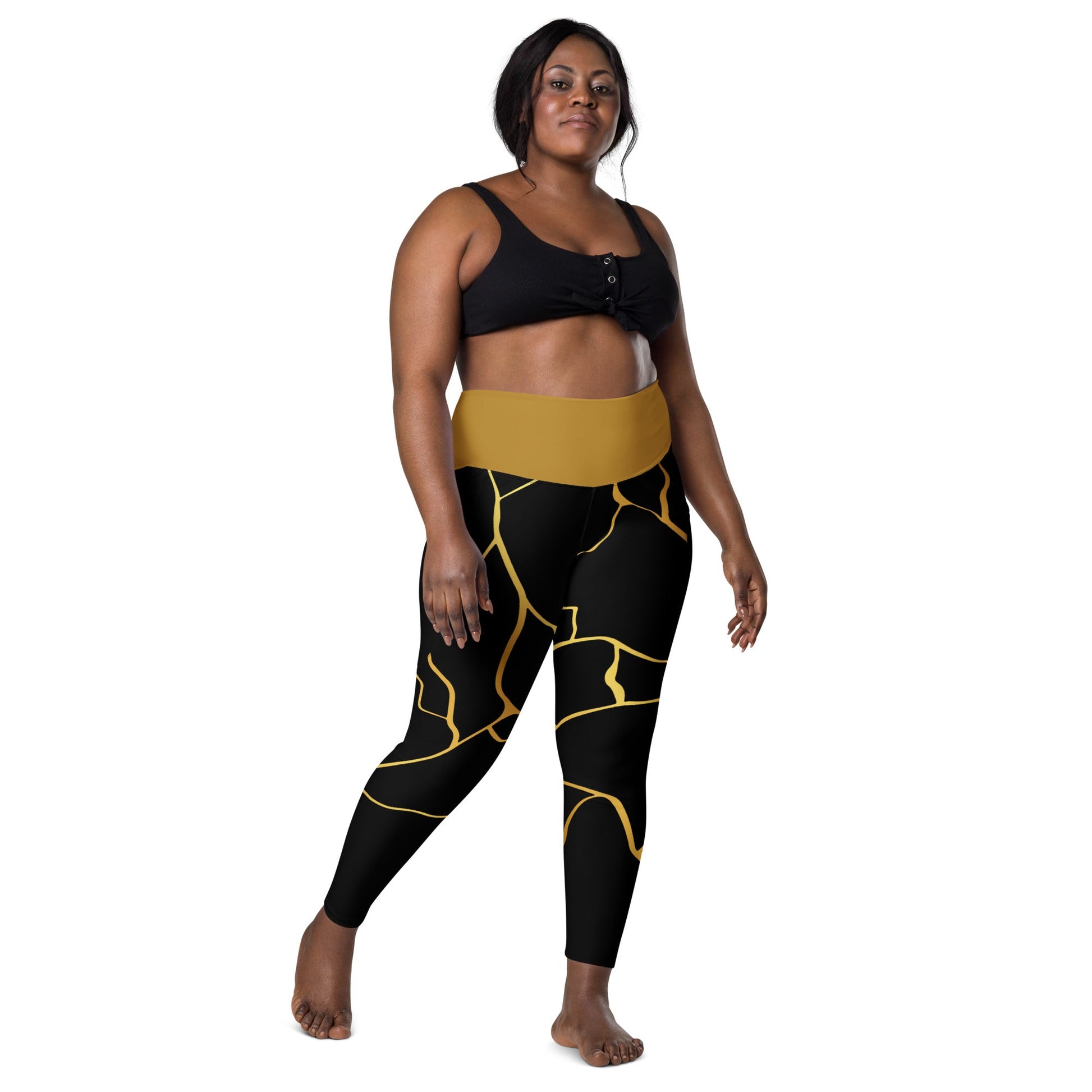 Leggings avec poches Prestige™ Noir/Or et Or Filament - Prestige SXM