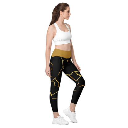 Leggings avec poches Prestige™ Noir/Or et Or Filament - Prestige SXM