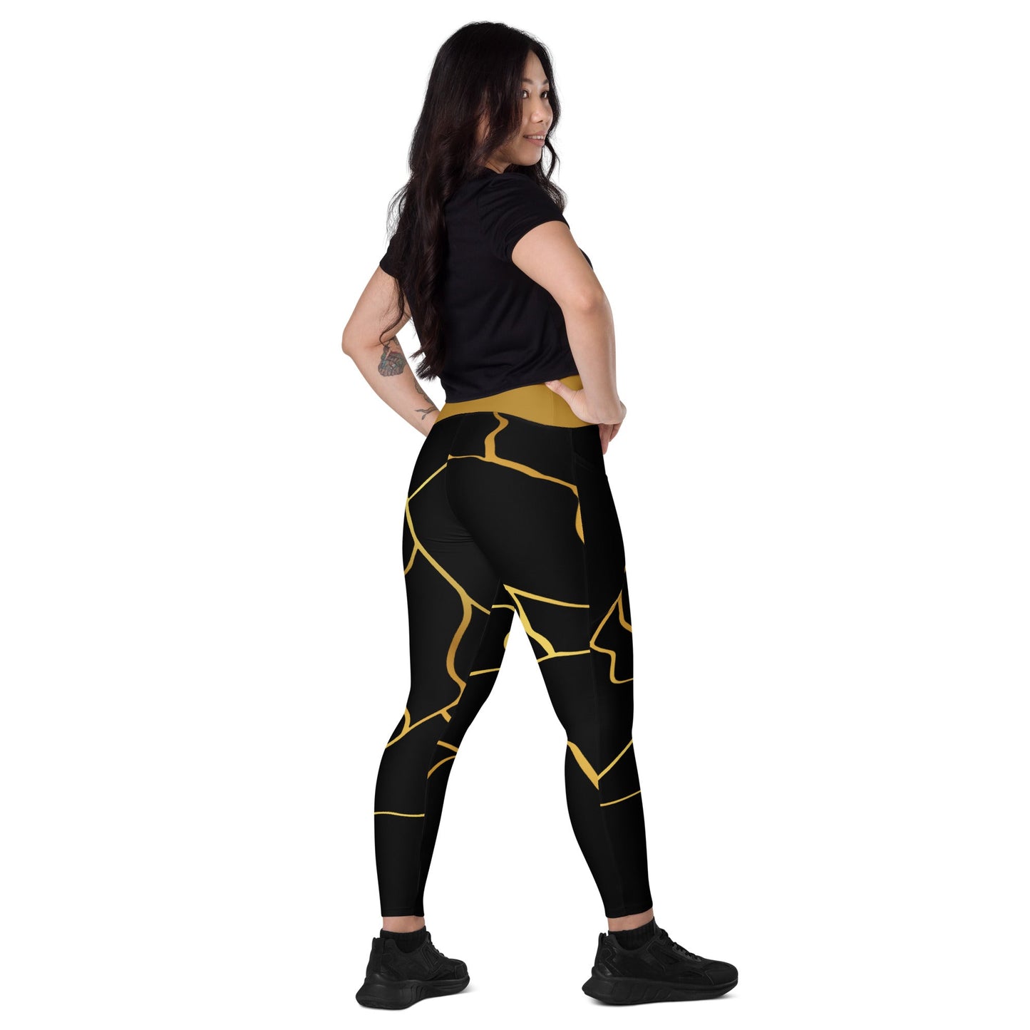 Leggings avec poches Prestige™ Noir/Or et Or Filament - Prestige SXM