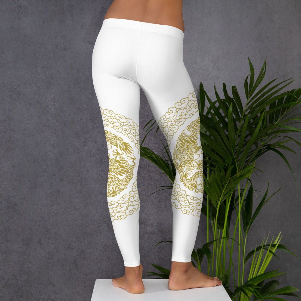 Leggings de Sport Prestige™ Dragon Blanc & Or - Prestige SXM