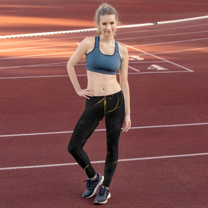 Leggings de Sport Prestige™ Marbre Noir & Or - Prestige SXM