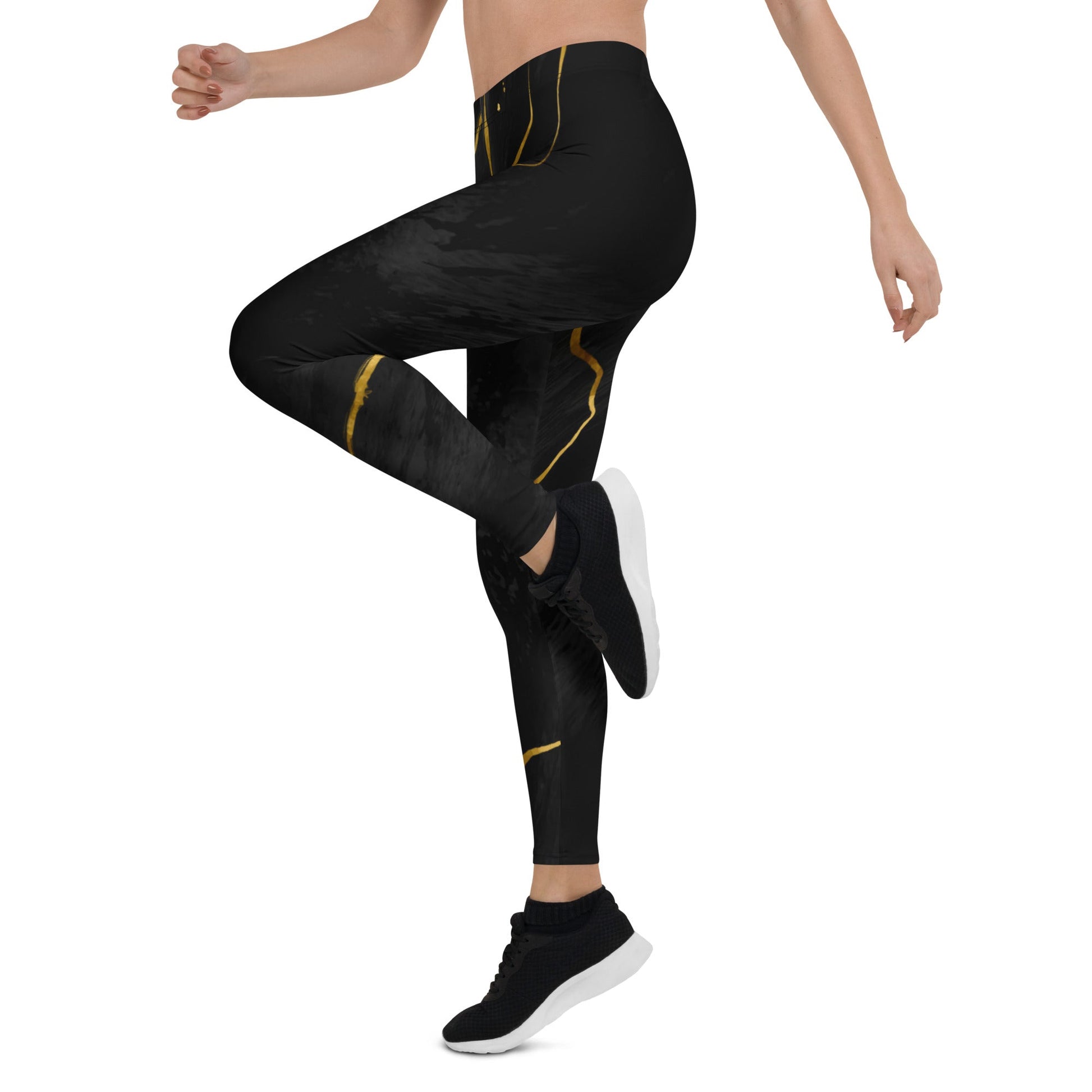 Leggings de Sport Prestige™ Marbre Noir & Or - Prestige SXM