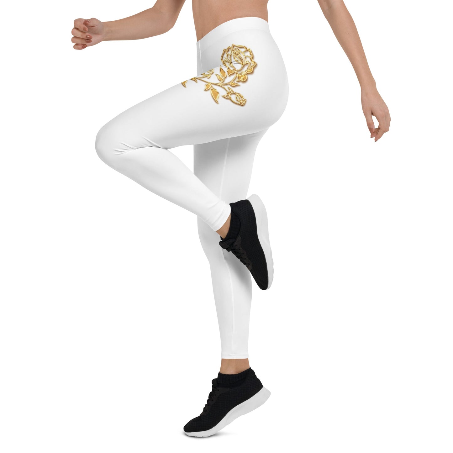 Leggings Prestige™ Blanc et Or Petite Fleur - Prestige SXM